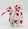 Ceramic White Cat with Red Hearts Ornament, Home Décor, Gift for Her, Galentine's Day Gift, Cat Lovers Gift, Pet Loss Gift, Valentines Day Decor